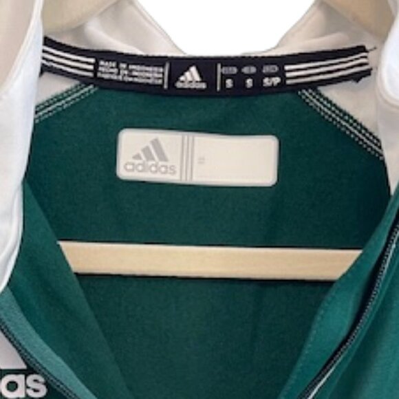 Men's Adidas Green, White Long-Sleeve Quarter-Zip Shirt, Size Small - Picture 4 of 8